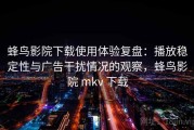 蜂鸟影院下载使用体验复盘：播放稳定性与广告干扰情况的观察，蜂鸟影院 mkv 下载