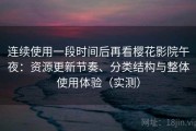 连续使用一段时间后再看樱花影院午夜：资源更新节奏、分类结构与整体使用体验（实测）