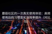蘑菇社区的一次真实使用体验：高频使用后的习惯变化与效率提升（对比后）