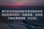 樱花影院电视剧电影免费观看高频使用后的真实结论：加载速度、清晰度与缓存策略观察（对比后）