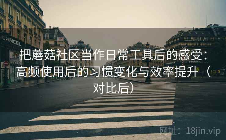 把蘑菇社区当作日常工具后的感受：高频使用后的习惯变化与效率提升（对比后）
