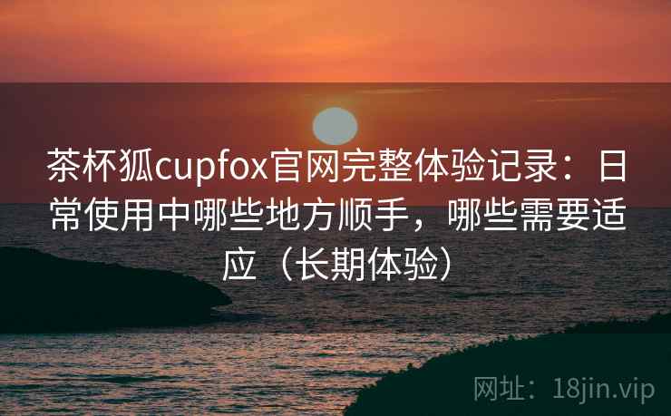 茶杯狐cupfox官网完整体验记录：日常使用中哪些地方顺手，哪些需要适应（长期体验）